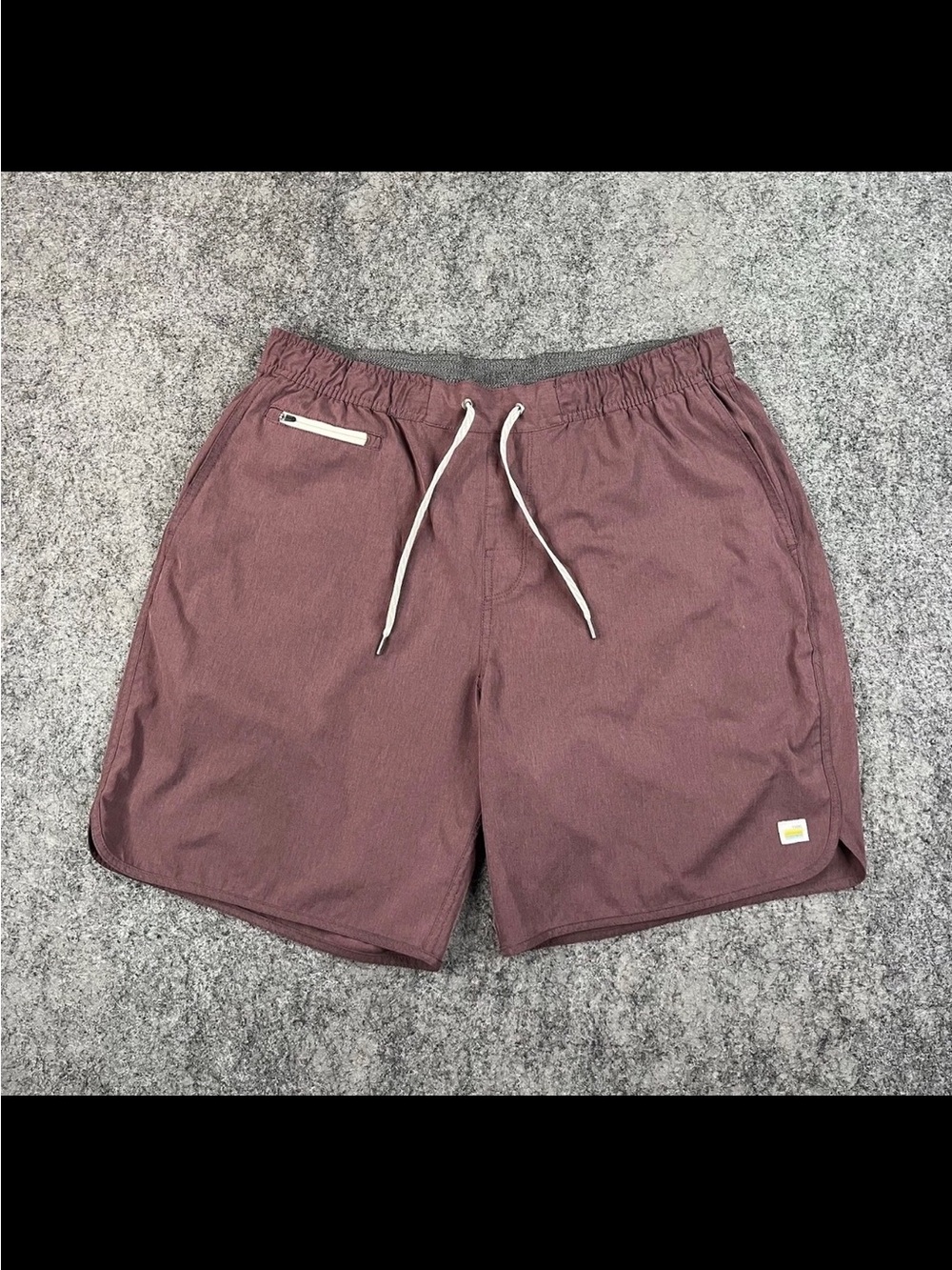 Vuori Maroon Elastic Waist Shorts